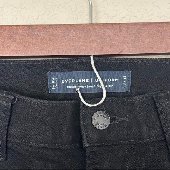Everlane Uniform Black Straight Men’s Jeans 33x32 Classic Fit 4-Way Stretch - Picture 4 of 11